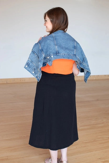 Dark Skies Button Skirt
