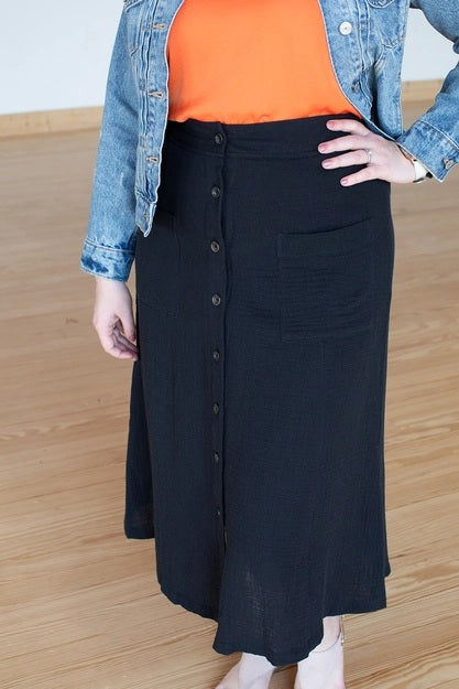 Dark Skies Button Skirt