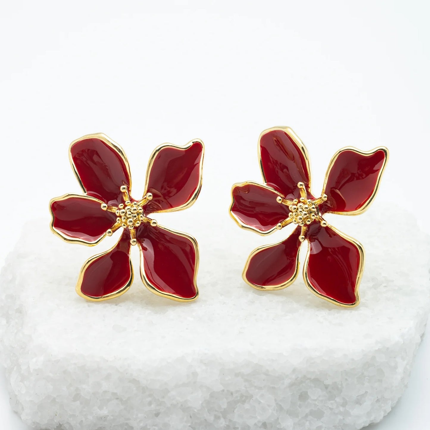 Bloom Earrings - Red