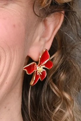 Bloom Earrings - Red