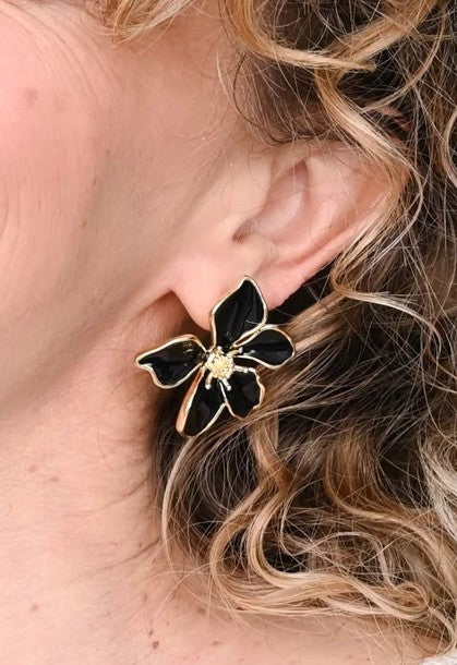 Bloom Earrings - Midnight Black