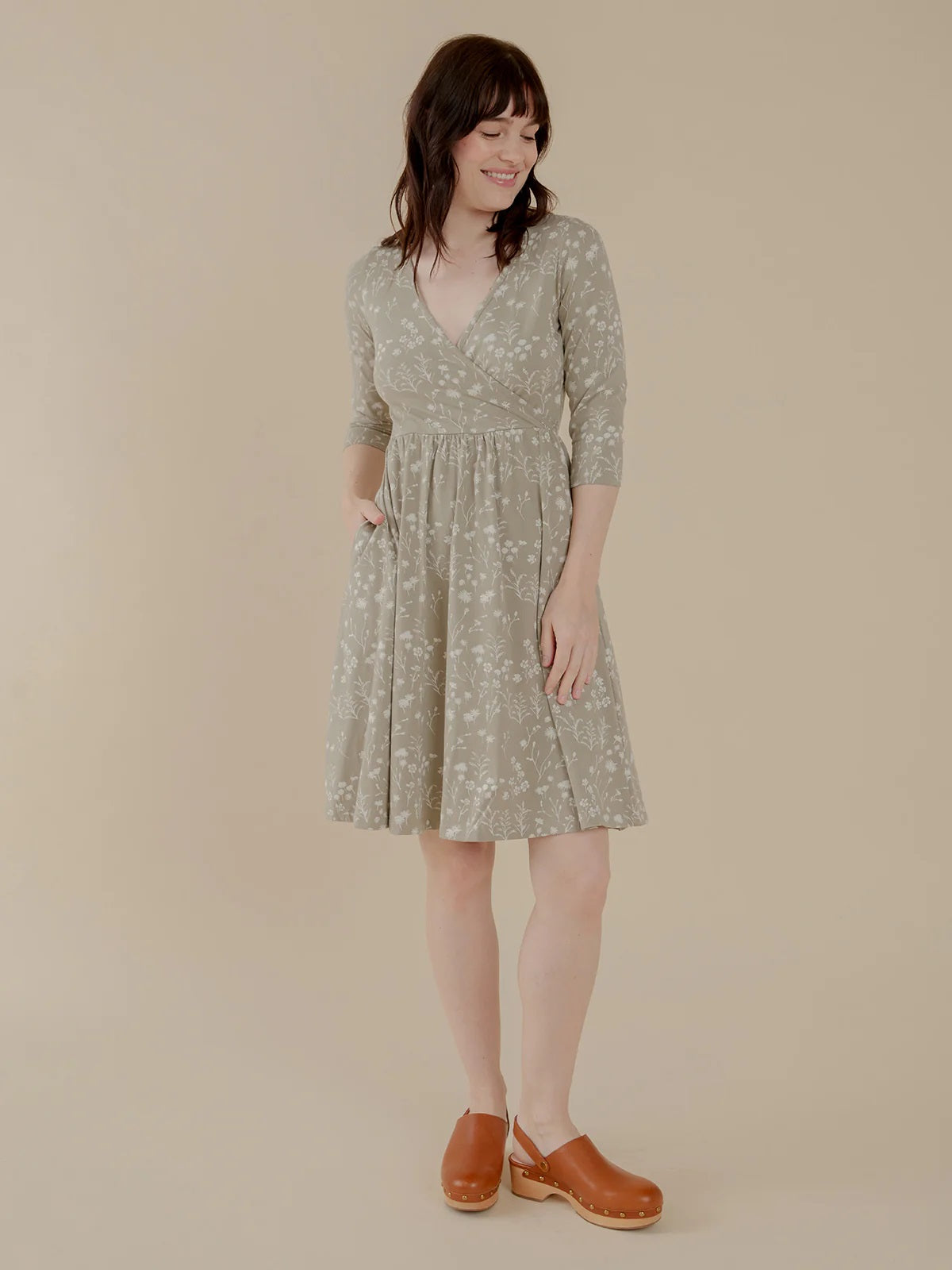 Callie Wrap Dress - Field Taupe