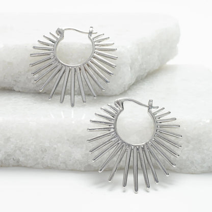 Radiant Rise Hoops - Platinum