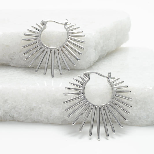 Radiant Rise Hoops - Platinum