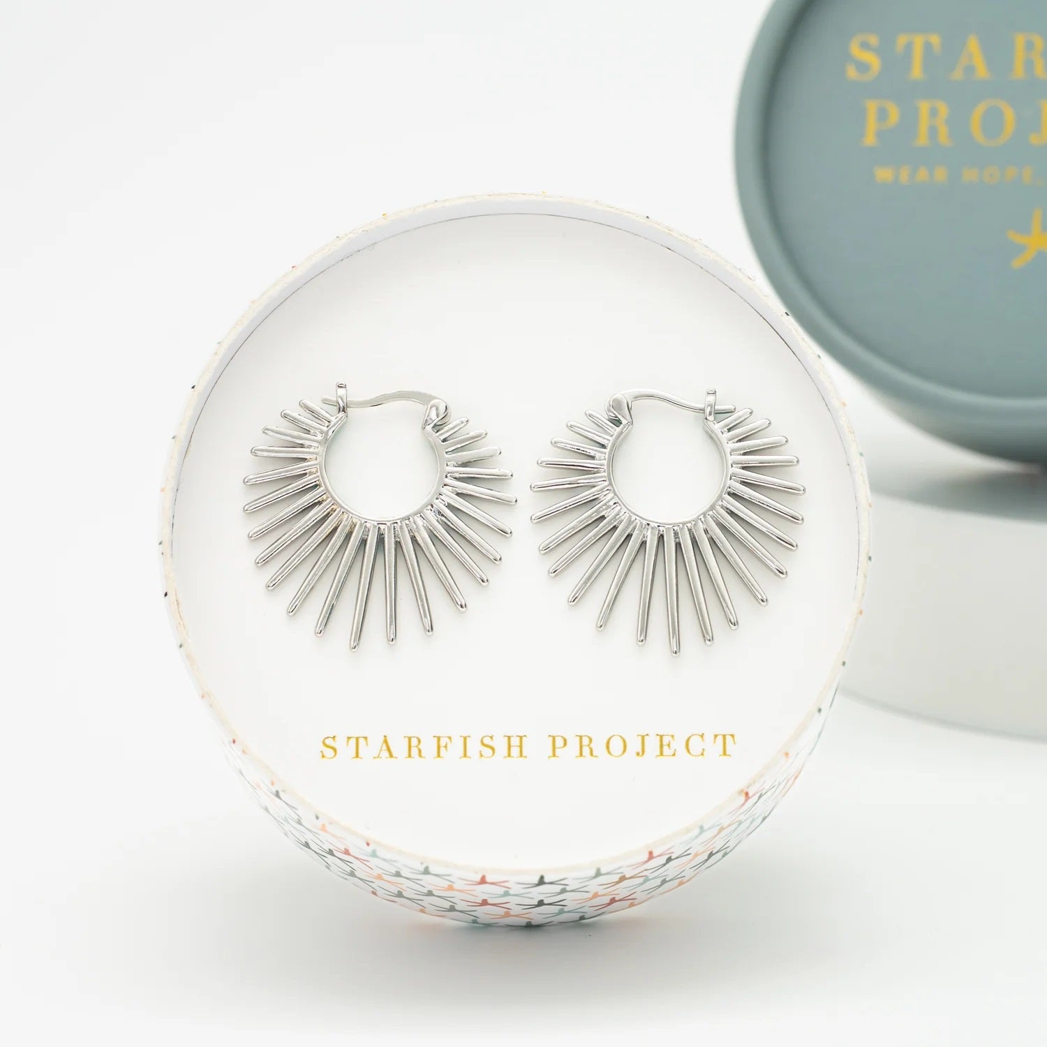 Radiant Rise Hoops - Platinum