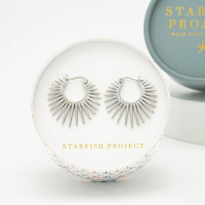 Radiant Rise Hoops - Platinum