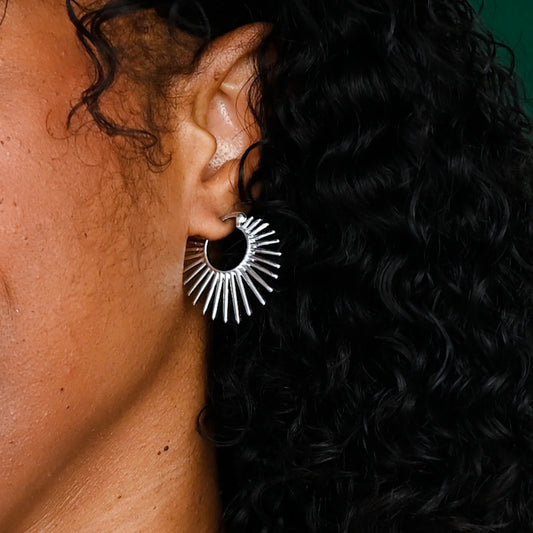 Radiant Rise Hoops - Platinum