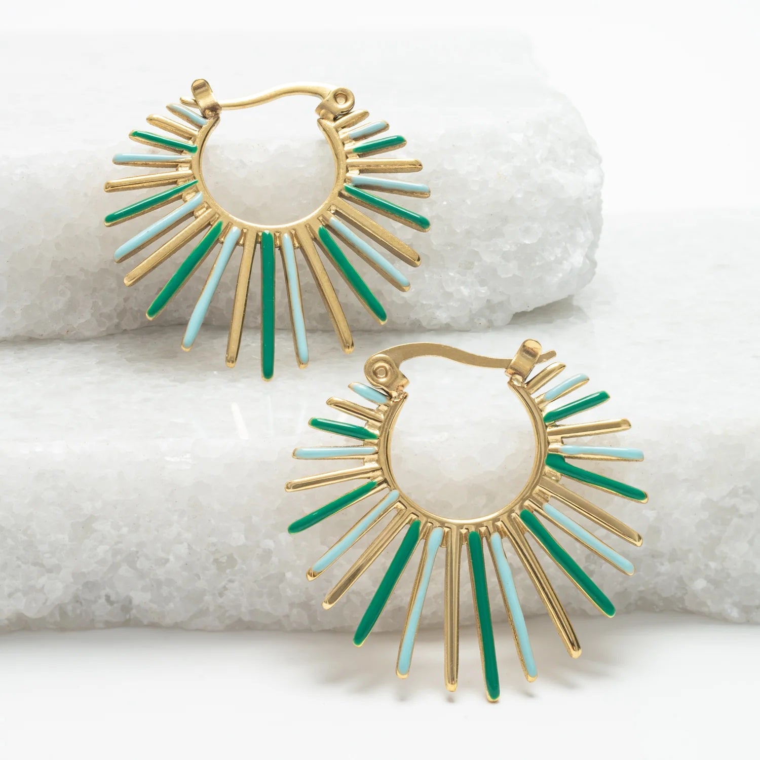 Radiant Rise Hoops - Mint