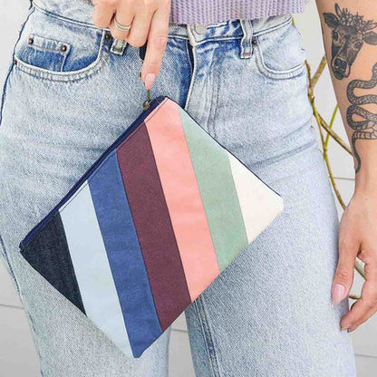 Denim Wristlet Striped