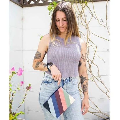Denim Wristlet Striped