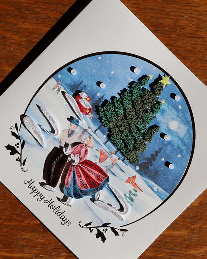 Ice Skating Scene Greeting Card