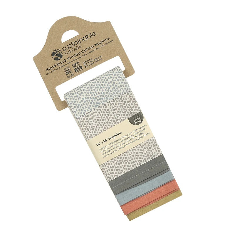 Sustainable Threads Raindrop Reverie Napkins - Thumbnail 3