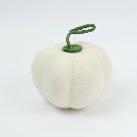 White Ghost Felt Halloween Pumpkin - Small