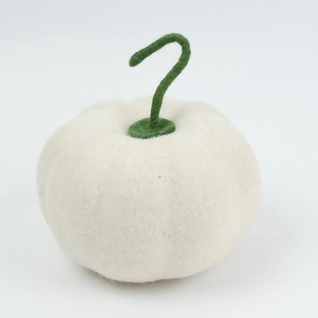 White Ghost Felt Halloween Pumpkin - Large