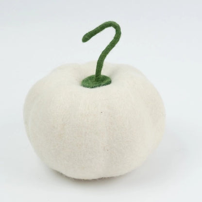 White Ghost Felt Halloween Pumpkin - Large