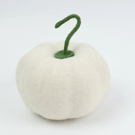 White Ghost Felt Halloween Pumpkin - Large