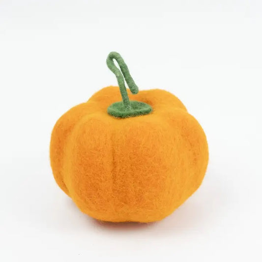 Orange Felt Halloween Pumpkin - Small