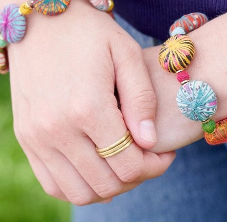 Inlaid Trio Ring - Gold