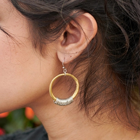Dangling Circlet Hoops - Gold