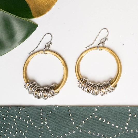 Dangling Circlet Hoops - Gold