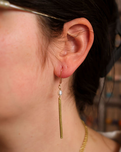 Pearl Bar Earrings
