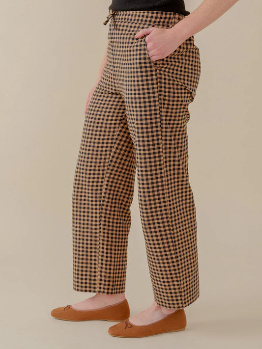 Emmy Drawstring Gingham Pant