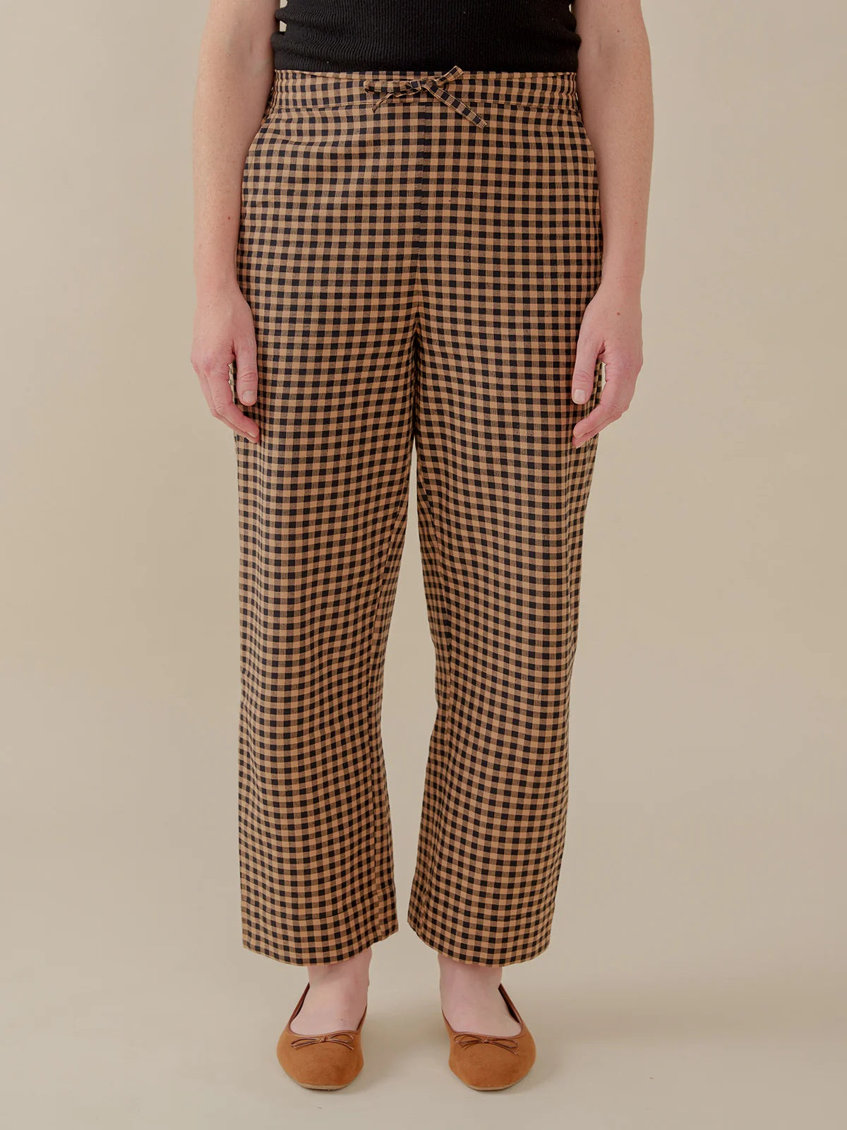 Emmy Drawstring Gingham Pant