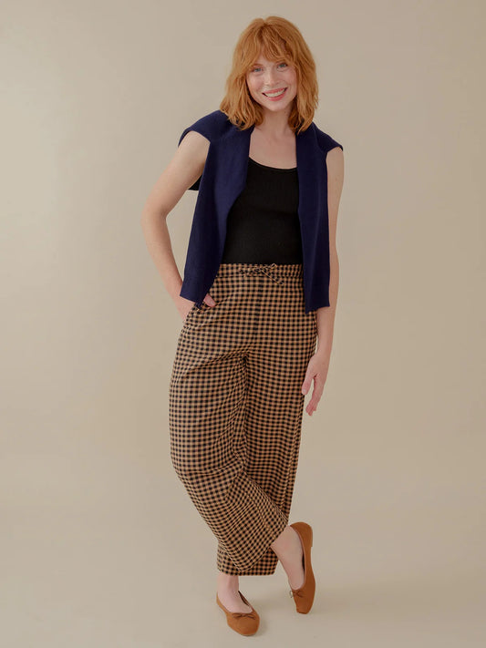 Emmy Drawstring Gingham Pant