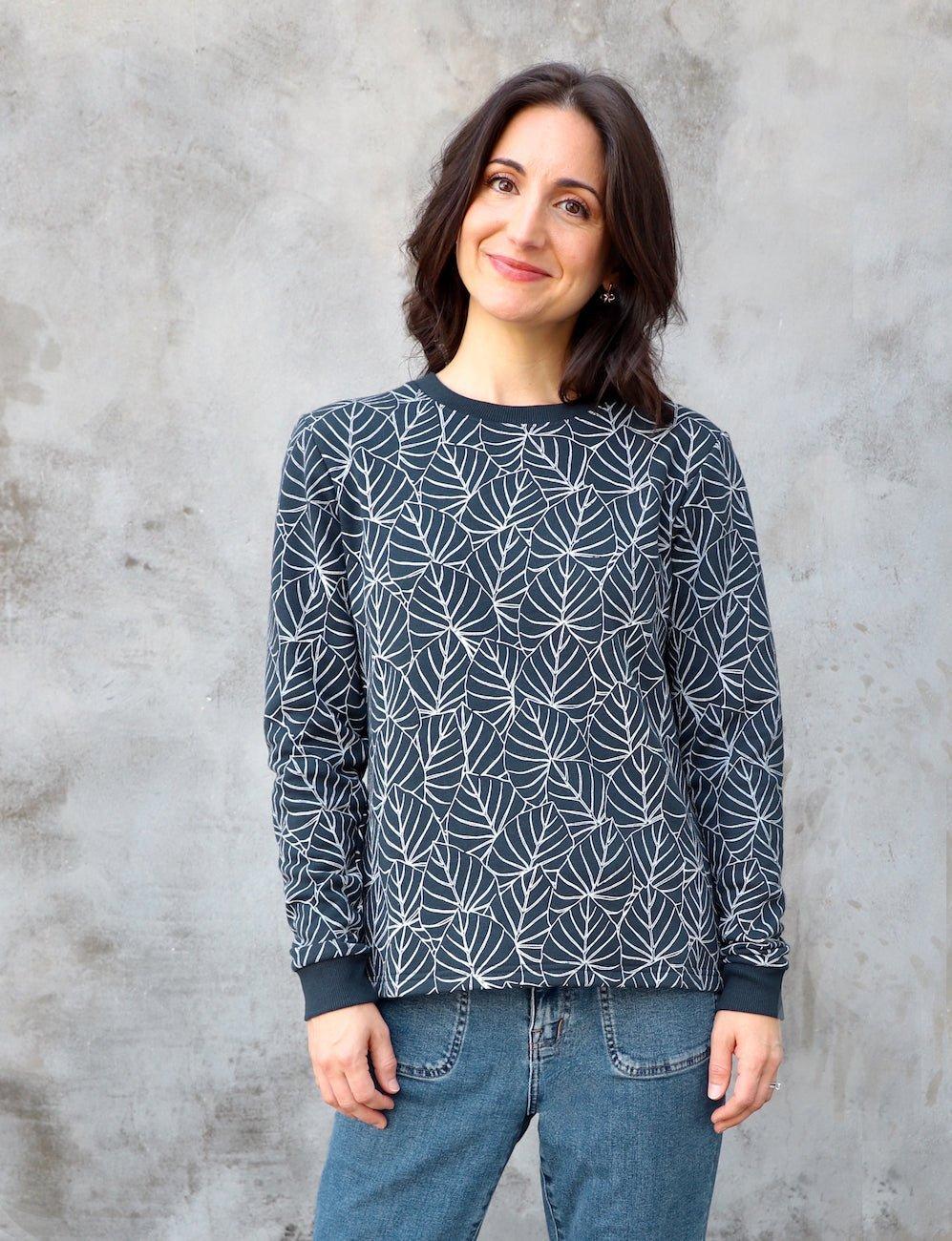 Botanical Navy Organic Fleece Sweater XL