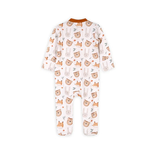 Forest Animals Zippered Footie Jumpsuit