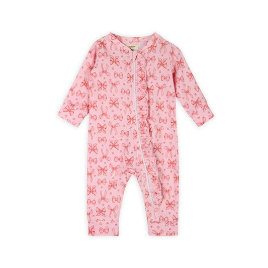 Bows Baby Zippered Ruffle Jumpsuit