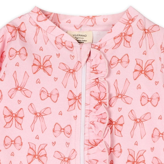 Bows Baby Zippered Ruffle Jumpsuit