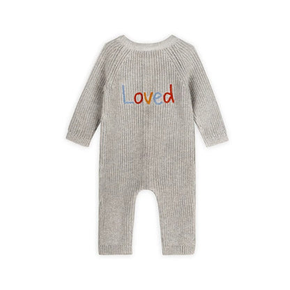 Loved Embroidered Sweater Knit Jumpsuit
