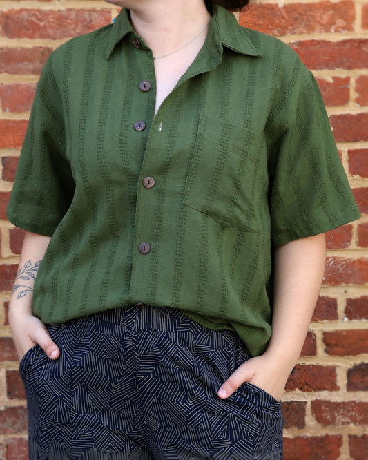 Honeycomb Cotton Shirt - Green