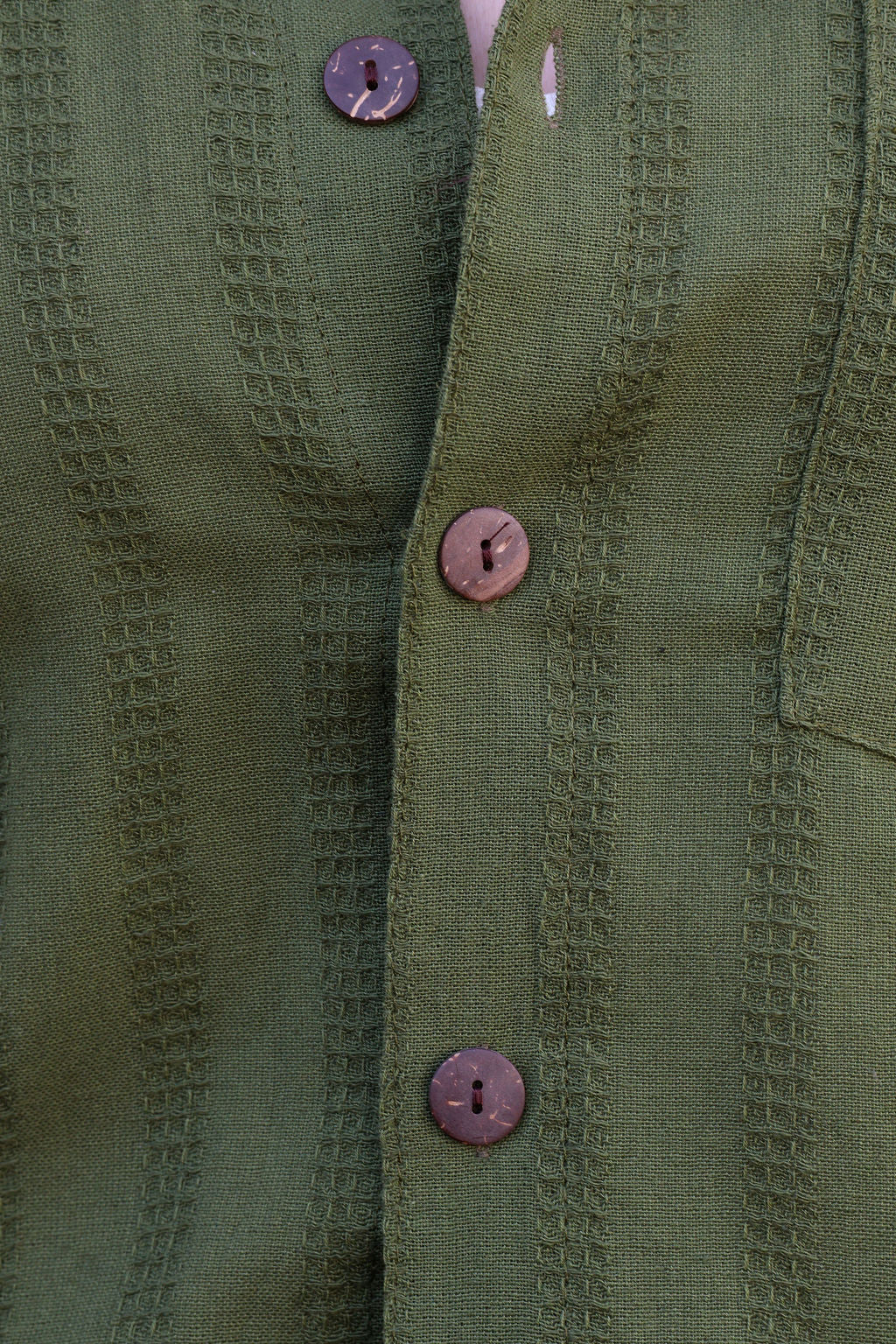 Honeycomb Cotton Shirt - Green