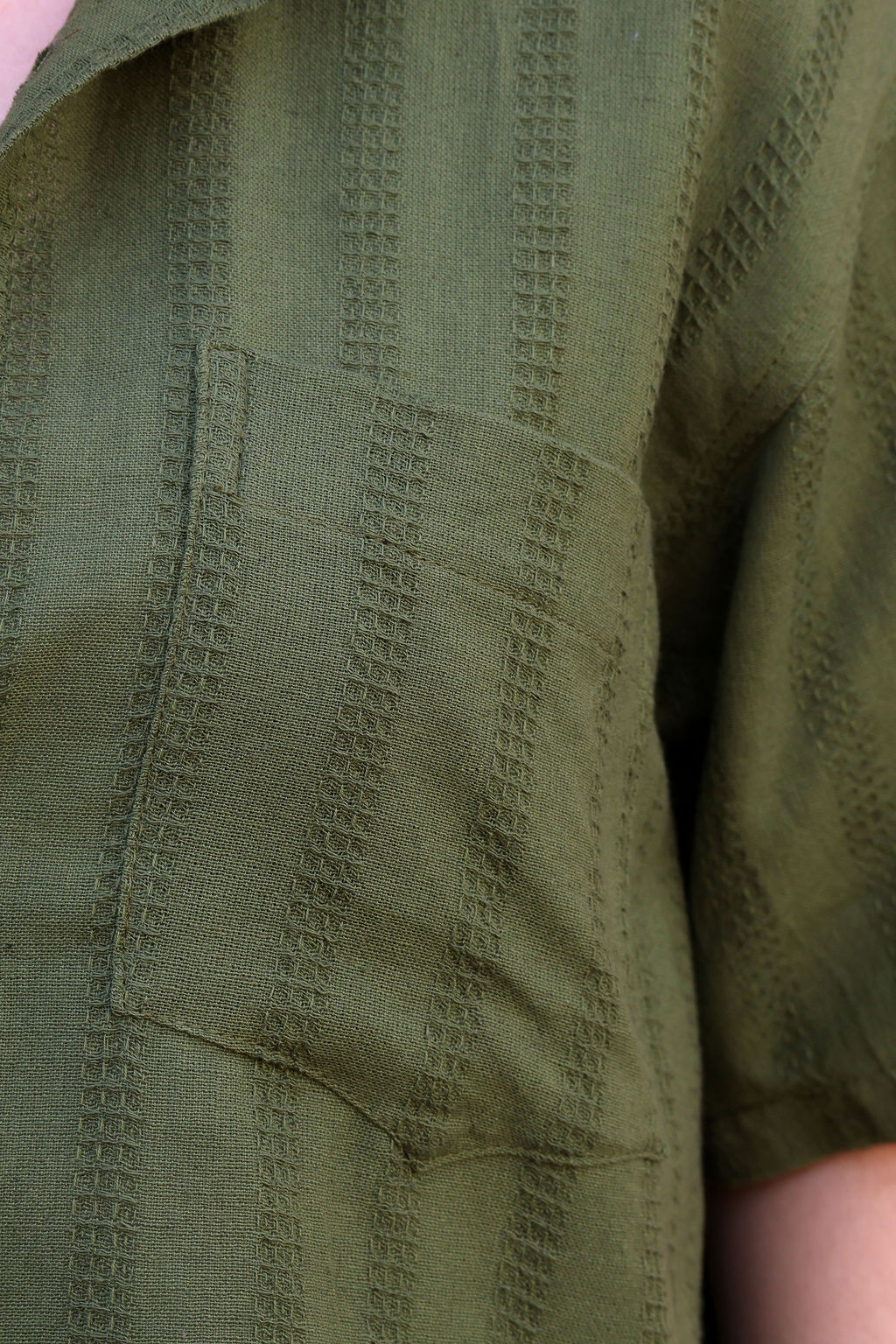Honeycomb Cotton Shirt - Green