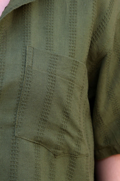 Honeycomb Cotton Shirt - Green