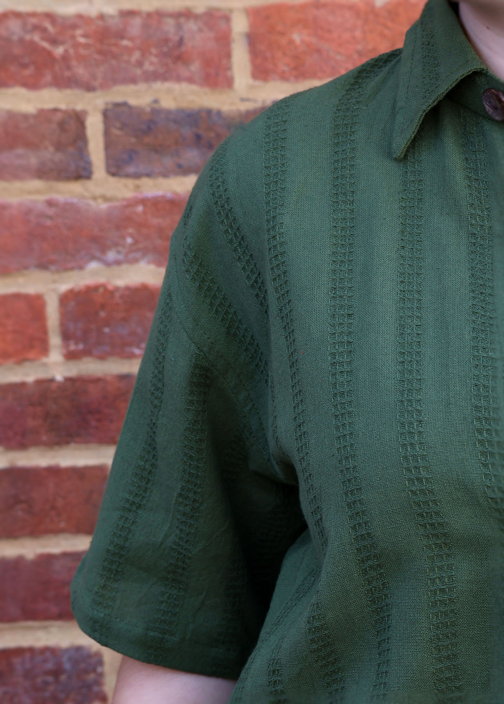 Honeycomb Cotton Shirt - Green