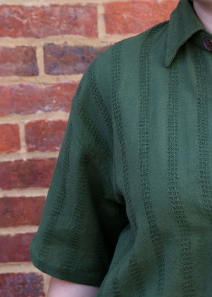 Honeycomb Cotton Shirt - Green