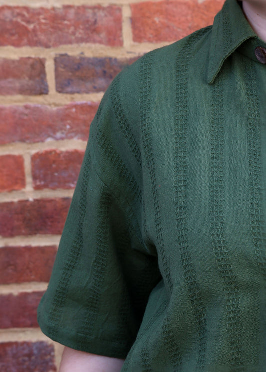 Honeycomb Cotton Shirt - Green