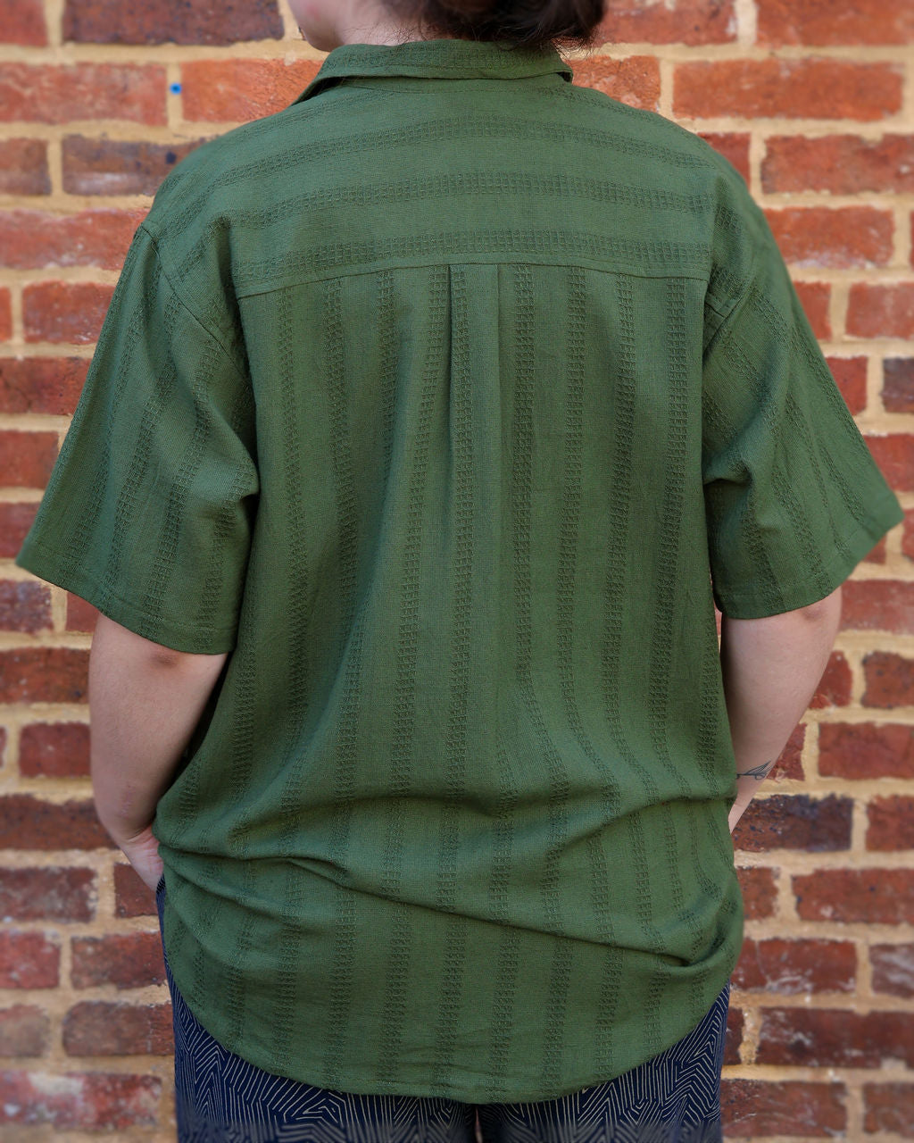 Honeycomb Cotton Shirt - Green