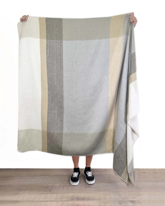 Plaid Alpaca Throw - Salt Flat