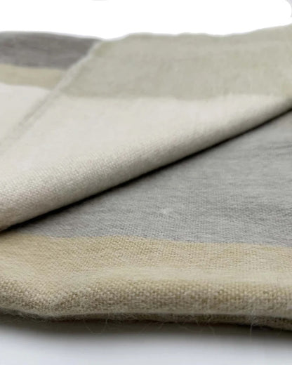 Plaid Alpaca Throw - Salt Flat