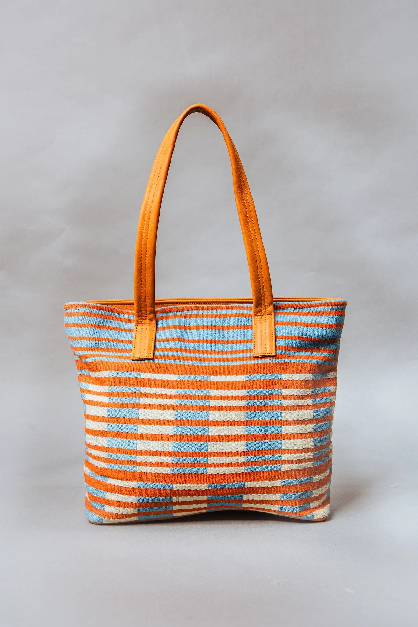 Woven Zip Tote - Pacific Stripes