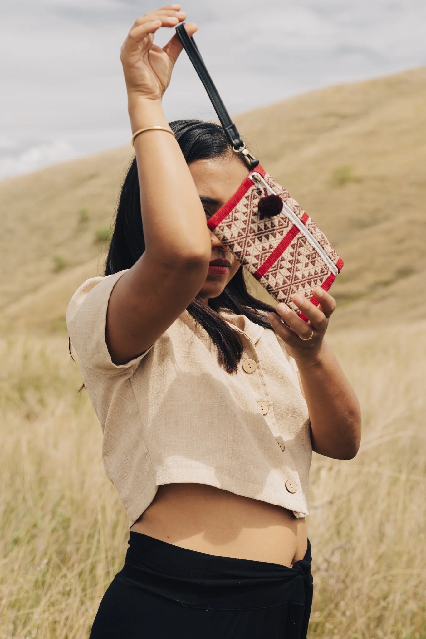 Woven Wristlet - Cabernet