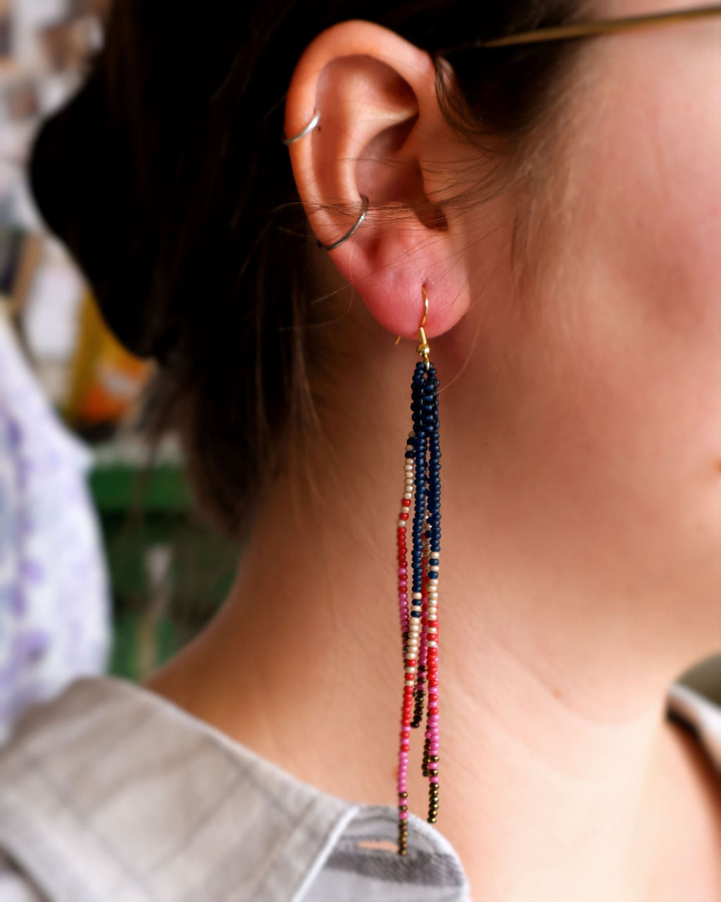 Ombre Mini Duster Earrings - Autumn Berry