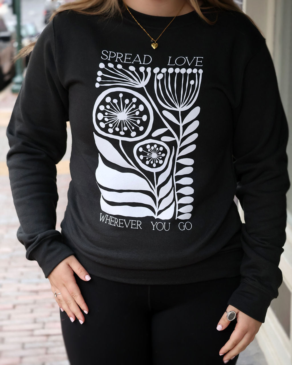 Spread Love Unisex Charcoal Sweatshirt