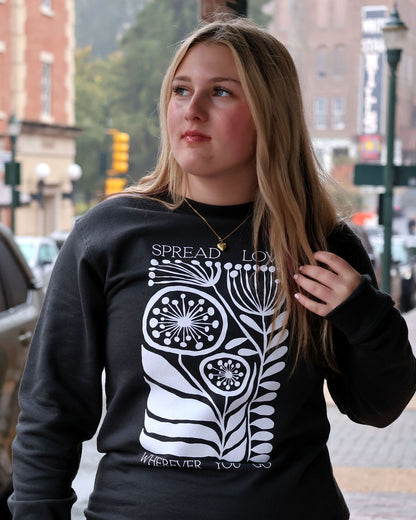 Spread Love Unisex Charcoal Sweatshirt