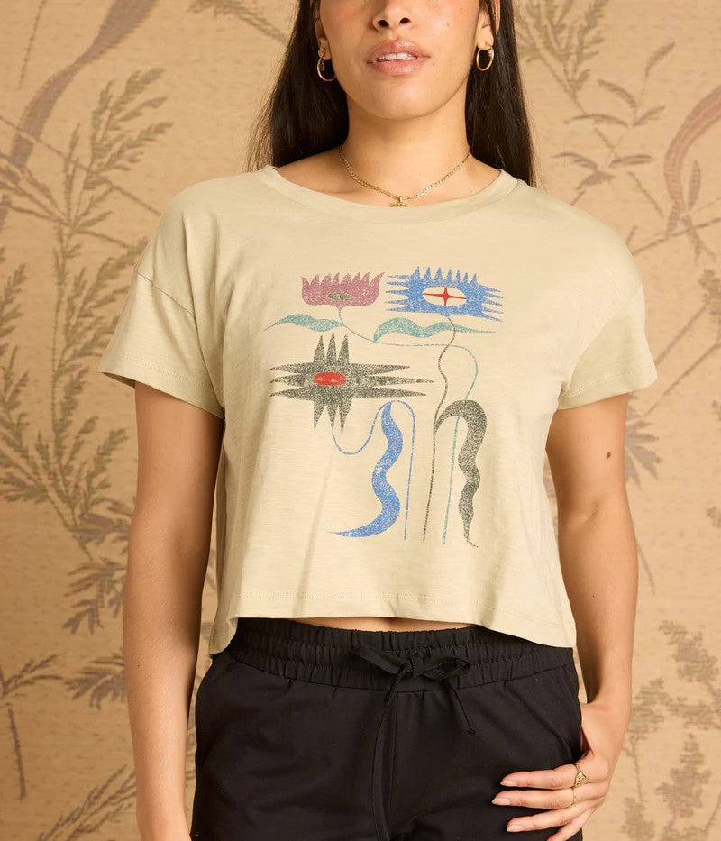 Abstract Floral Easy Crop Tee