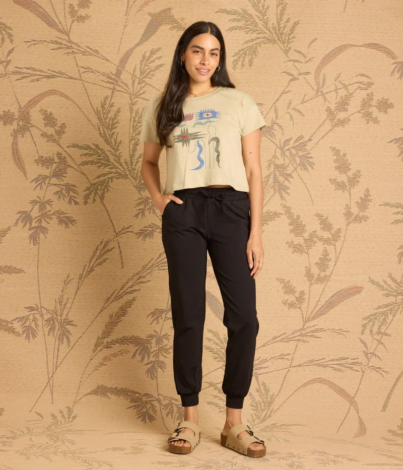 Abstract Floral Easy Crop Tee